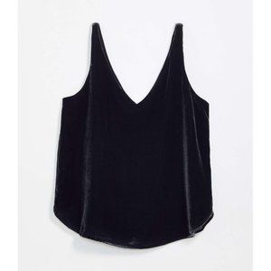 Petite Velvet Shell Black Tank Top
